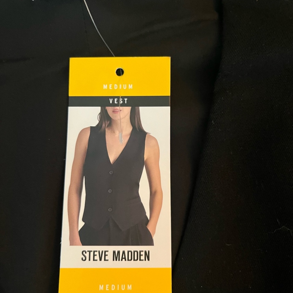 NWT Steve Madden Women's Vest Black Sz M - Picture 7 of 11